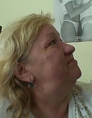 The chubby mature whore is in his bed and she wants to take his cock in her old hole